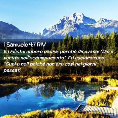 Picture 02 - 1 Samuele 4:7 RIV - E i Filistei ebbero paura, perché dicevano: - Bible Verse Picture