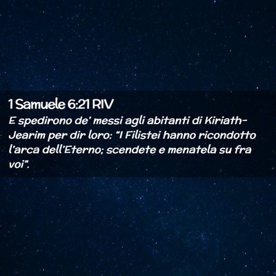 Picture 02 - 1 Samuele 6:21 RIV - E spedirono de’ messi agli abitanti di - Bible Verse Picture