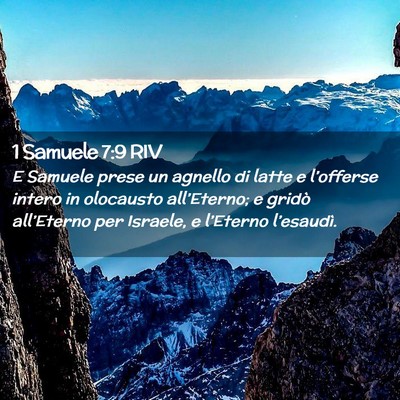 Picture 02 - 1 Samuele 7:9 RIV - E Samuele prese un agnello di latte e l’offerse - Bible Verse Picture