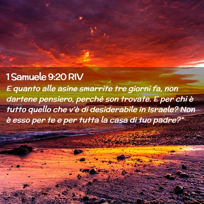 Picture 02 - 1 Samuele 9:20 RIV - E quanto alle asine smarrite tre giorni fa, non - Bible Verse Picture