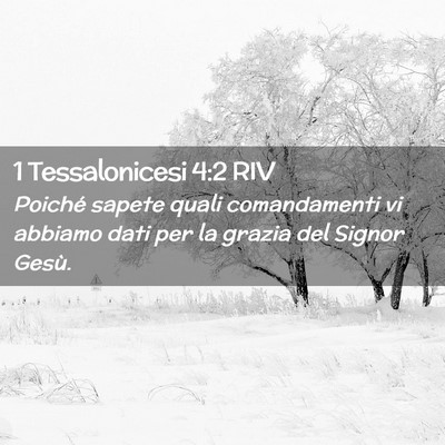 Picture 02 - 1 Tessalonicesi 4:2 RIV - Poiché sapete quali comandamenti vi abbiamo dati - Bible Verse Picture