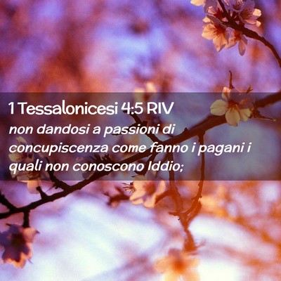 Picture 02 - 1 Tessalonicesi 4:5 RIV - non dandosi a passioni di concupiscenza come - Bible Verse Picture