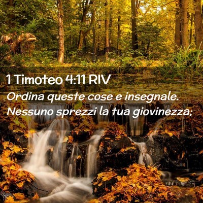 Picture 02 - 1 Timoteo 4:11 RIV - Ordina queste cose e insegnale. Nessuno sprezzi - Bible Verse Picture