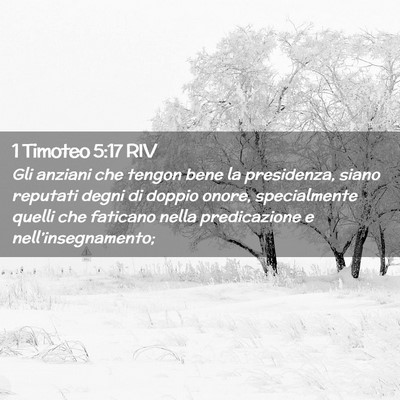 Picture 02 - 1 Timoteo 5:17 RIV - Gli anziani che tengon bene la presidenza, siano - Bible Verse Picture