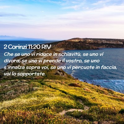 Picture 02 - 2 Corinzi 11:20 RIV - Che se uno vi riduce in schiavitù, se uno vi - Bible Verse Picture