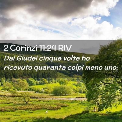 Picture 02 - 2 Corinzi 11:24 RIV - Dai Giudei cinque volte ho ricevuto quaranta - Bible Verse Picture