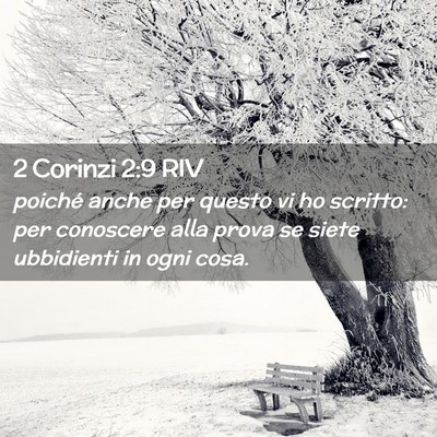 Picture 02 - 2 Corinzi 2:9 RIV - poiché anche per questo vi ho scritto: per - Bible Verse Picture