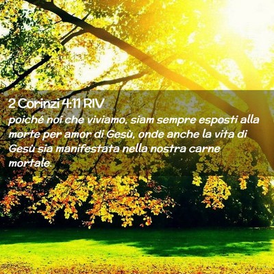 Picture 02 - 2 Corinzi 4:11 RIV - poiché noi che viviamo, siam sempre esposti alla - Bible Verse Picture