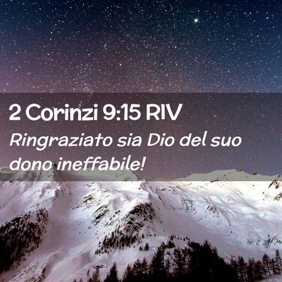 Picture 02 - 2 Corinzi 9:15 RIV - Ringraziato sia Dio del suo dono - Bible Verse Picture
