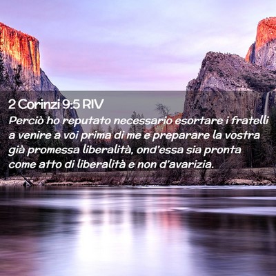 Picture 02 - 2 Corinzi 9:5 RIV - Perciò ho reputato necessario esortare i - Bible Verse Picture