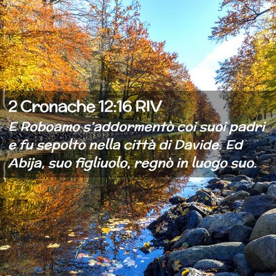 Picture 02 - 2 Cronache 12:16 RIV - E Roboamo s’addormentò coi suoi padri e fu - Bible Verse Picture