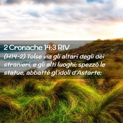 Picture 02 - 2 Cronache 14:3 RIV - (H14-2) Tolse via gli altari degli dèi - Bible Verse Picture