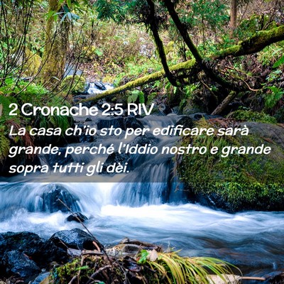 Picture 02 - 2 Cronache 2:5 RIV - La casa ch’io sto per edificare sarà grande, - Bible Verse Picture