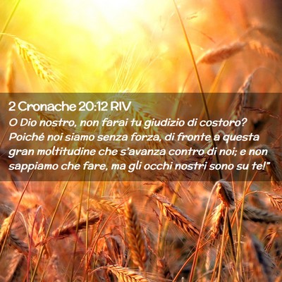 Picture 02 - 2 Cronache 20:12 RIV - O Dio nostro, non farai tu giudizio di costoro? - Bible Verse Picture