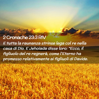 Picture 02 - 2 Cronache 23:3 RIV - E tutta la raunanza strinse lega col re nella - Bible Verse Picture
