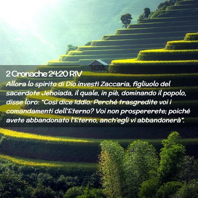 Picture 02 - 2 Cronache 24:20 RIV - Allora lo spirito di Dio investì Zaccaria, - Bible Verse Picture