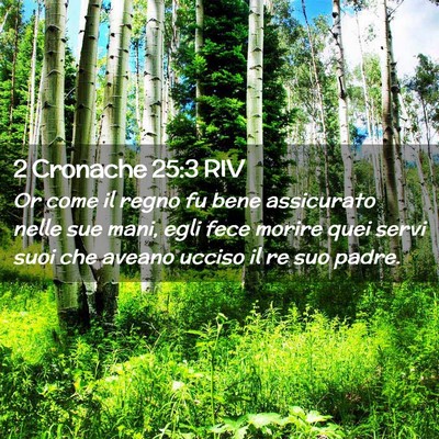 Picture 02 - 2 Cronache 25:3 RIV - Or come il regno fu bene assicurato nelle sue - Bible Verse Picture