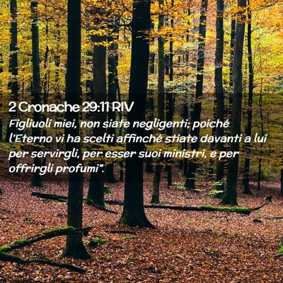 Picture 02 - 2 Cronache 29:11 RIV - Figliuoli miei, non siate negligenti; poiché - Bible Verse Picture