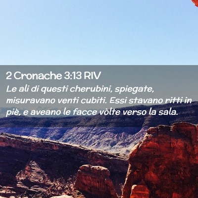 Picture 02 - 2 Cronache 3:13 RIV - Le ali di questi cherubini, spiegate, misuravano - Bible Verse Picture