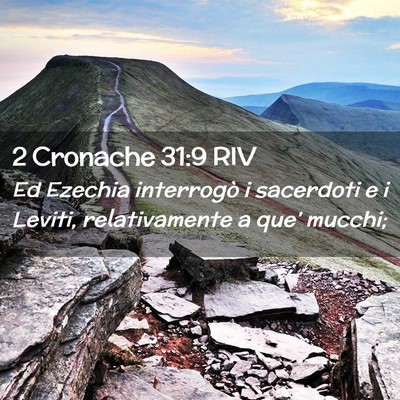 Picture 02 - 2 Cronache 31:9 RIV - Ed Ezechia interrogò i sacerdoti e i Leviti, - Bible Verse Picture