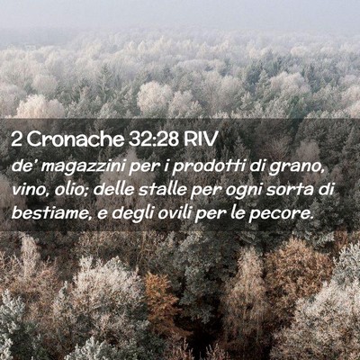 Picture 02 - 2 Cronache 32:28 RIV - de’ magazzini per i prodotti di grano, vino, - Bible Verse Picture