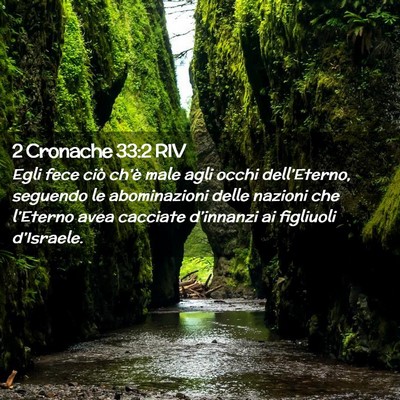 Picture 02 - 2 Cronache 33:2 RIV - Egli fece ciò ch’è male agli occhi - Bible Verse Picture