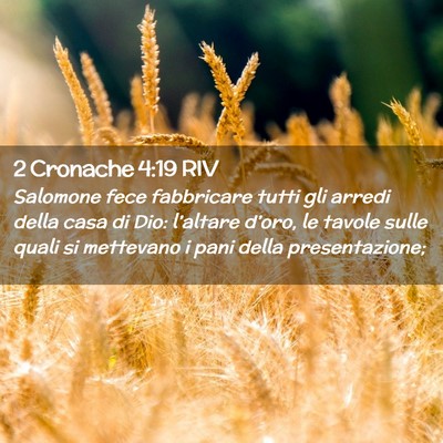 Picture 02 - 2 Cronache 4:19 RIV - Salomone fece fabbricare tutti gli arredi della - Bible Verse Picture