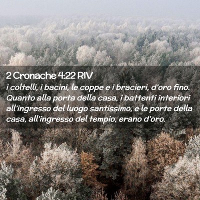 Picture 02 - 2 Cronache 4:22 RIV - i coltelli, i bacini, le coppe e i bracieri, - Bible Verse Picture