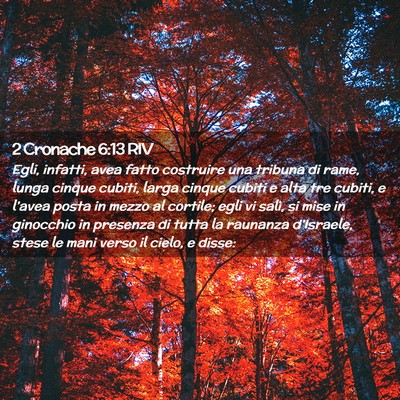 Picture 02 - 2 Cronache 6:13 RIV - Egli, infatti, avea fatto costruire una tribuna - Bible Verse Picture