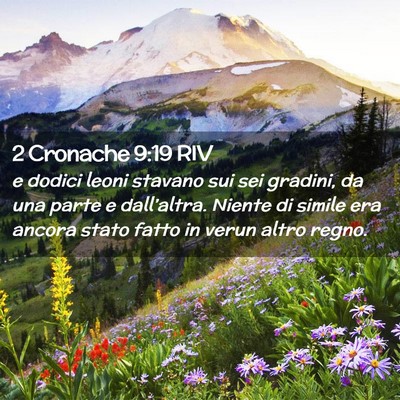 Picture 02 - 2 Cronache 9:19 RIV - e dodici leoni stavano sui sei gradini, da una - Bible Verse Picture