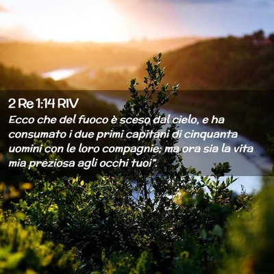 Picture 02 - 2 Re 1:14 RIV - Ecco che del fuoco è sceso dal cielo, e ha - Bible Verse Picture