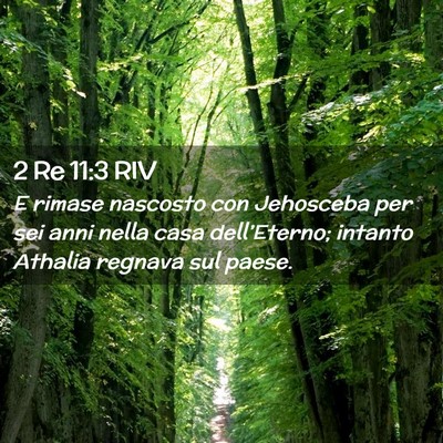 Picture 02 - 2 Re 11:3 RIV - E rimase nascosto con Jehosceba per sei anni - Bible Verse Picture