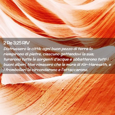Picture 02 - 2 Re 3:25 RIV - Distrussero le città; ogni buon pezzo di terra - Bible Verse Picture