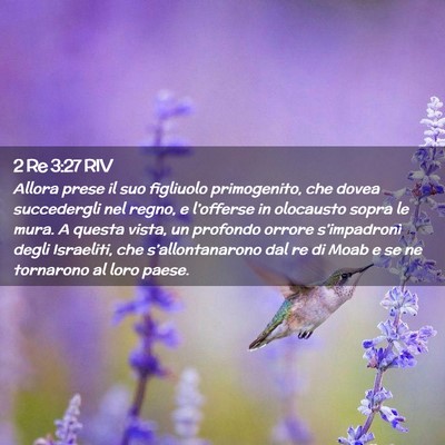 Picture 02 - 2 Re 3:27 RIV - Allora prese il suo figliuolo primogenito, che - Bible Verse Picture