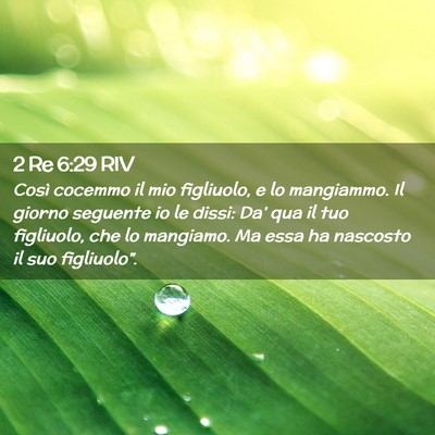 Picture 02 - 2 Re 6:29 RIV - Così cocemmo il mio figliuolo, e lo mangiammo. - Bible Verse Picture