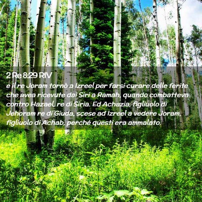 Picture 02 - 2 Re 8:29 RIV - e il re Joram tornò a Izreel per farsi curare - Bible Verse Picture
