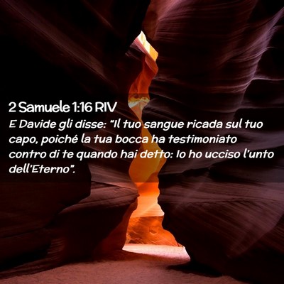 Picture 02 - 2 Samuele 1:16 RIV - E Davide gli disse: “Il tuo sangue ricada sul - Bible Verse Picture
