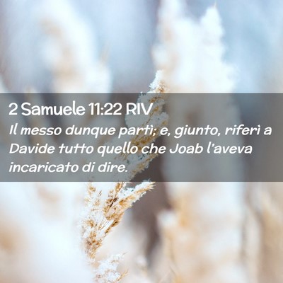 Picture 02 - 2 Samuele 11:22 RIV - Il messo dunque partì; e, giunto, riferì a - Bible Verse Picture