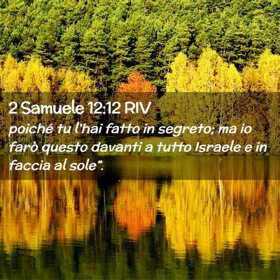 Picture 02 - 2 Samuele 12:12 RIV - poiché tu l’hai fatto in segreto; ma io farò - Bible Verse Picture