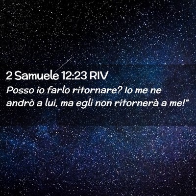 Picture 02 - 2 Samuele 12:23 RIV - Posso io farlo ritornare? Io me ne andrò a lui, - Bible Verse Picture