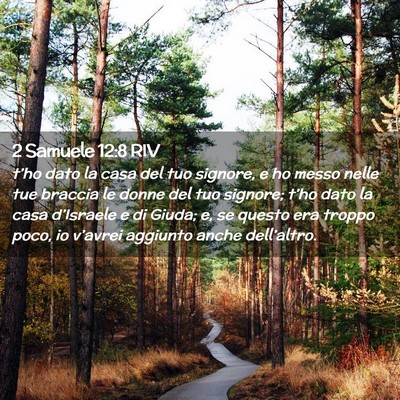 Picture 02 - 2 Samuele 12:8 RIV - t’ho dato la casa del tuo signore, e ho messo - Bible Verse Picture