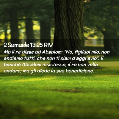 Picture 02 - 2 Samuele 13:25 RIV - Ma il re disse ad Absalom: “No, figliuol mio, - Bible Verse Picture
