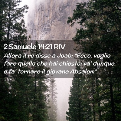 Picture 02 - 2 Samuele 14:21 RIV - Allora il re disse a Joab: “Ecco, voglio fare - Bible Verse Picture