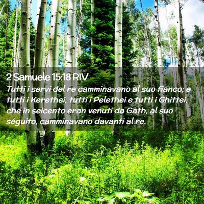Picture 02 - 2 Samuele 15:18 RIV - Tutti i servi del re camminavano al suo fianco; e - Bible Verse Picture