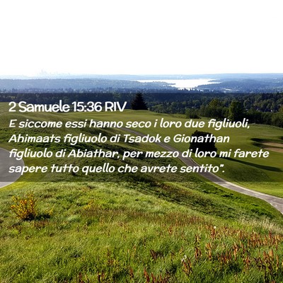 Picture 02 - 2 Samuele 15:36 RIV - E siccome essi hanno seco i loro due figliuoli, - Bible Verse Picture