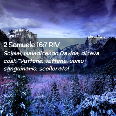 Picture 02 - 2 Samuele 16:7 RIV - Scimei, maledicendo Davide, diceva così: - Bible Verse Picture