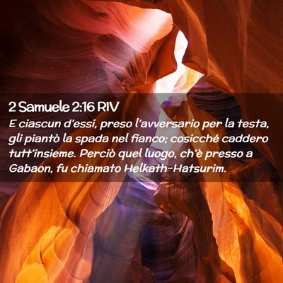 Picture 02 - 2 Samuele 2:16 RIV - E ciascun d’essi, preso l’avversario per la - Bible Verse Picture