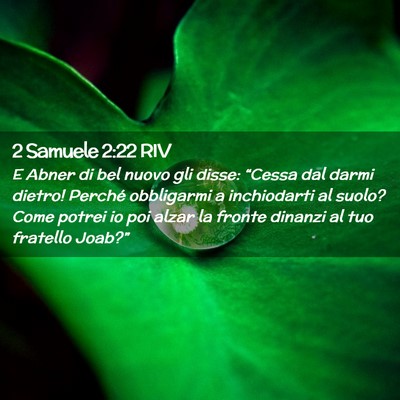 Picture 02 - 2 Samuele 2:22 RIV - E Abner di bel nuovo gli disse: “Cessa dal - Bible Verse Picture