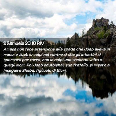 Picture 02 - 2 Samuele 20:10 RIV - Amasa non fece attenzione alla spada che Joab - Bible Verse Picture