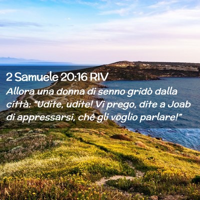 Picture 02 - 2 Samuele 20:16 RIV - Allora una donna di senno gridò dalla città: - Bible Verse Picture